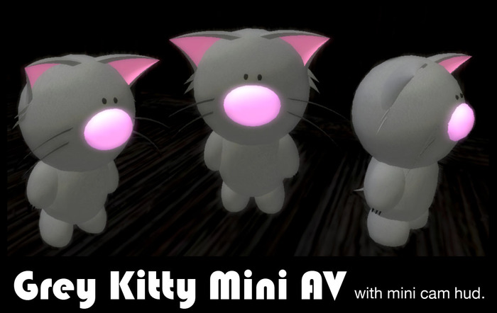 Grey Kitty Mini Avatar (rae)