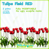 Tulips Field RED - 2prim sculpted grass field groundcover green lawn COPY+MODIFY