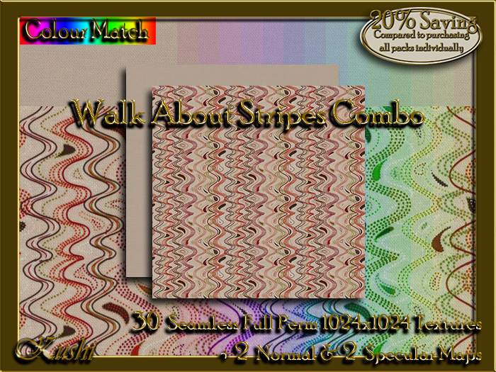 !Kushi! WalkAboutStripesCOMBO Textures -WEAR TO UNPACK