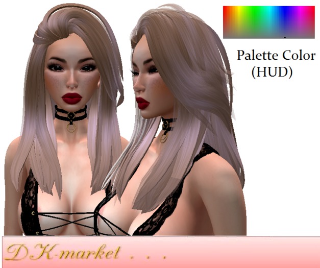 DK:: Rigged mesh hair - 60 colors  (HUD)  include LOLAS version