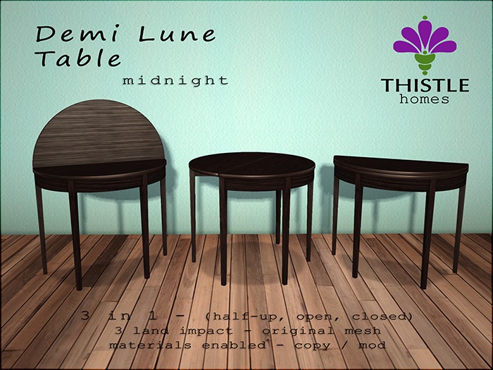 Thistle Demi Lune Table - midnight (wear me)