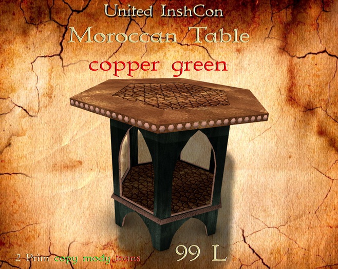 *UI* Moroccan Table Copper Green