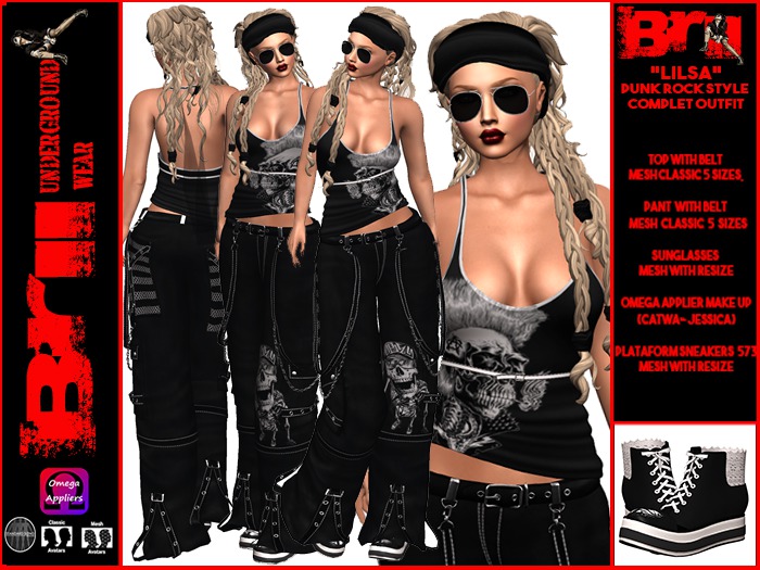 **LILSA PUNK ROCK STYLE COMPLET OUTFIT **