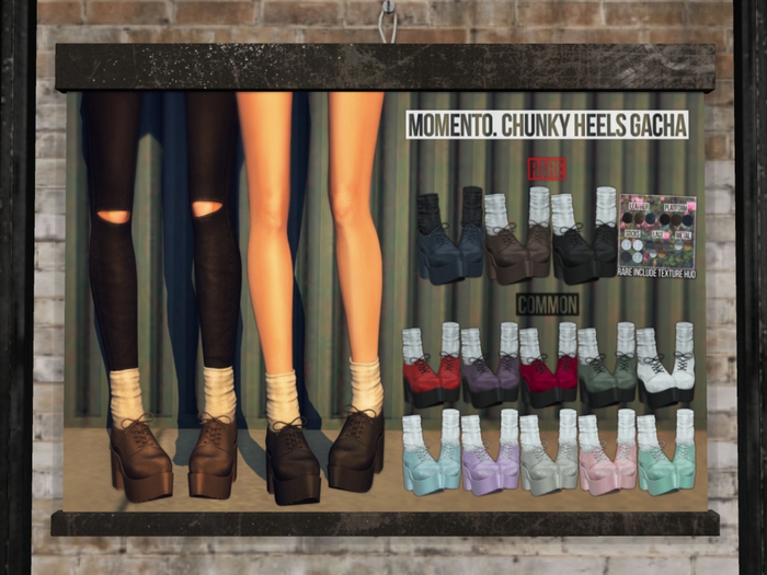 Momento. chunky heels gacha / red