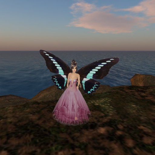 Petite Black Blue Butterfly Wings V2.0
