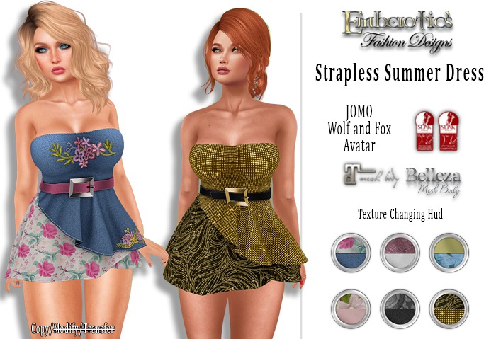 EFD_166 Strapless Summer Dress