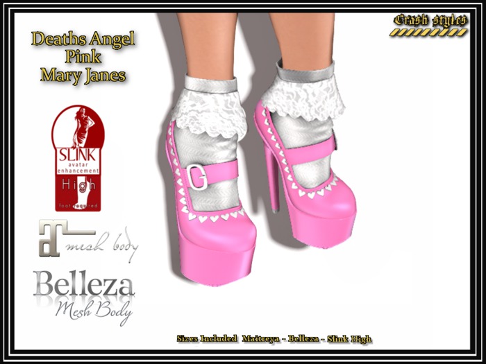 Second Life Marketplace {CS} Deaths Angel (Pink Mary Janes)