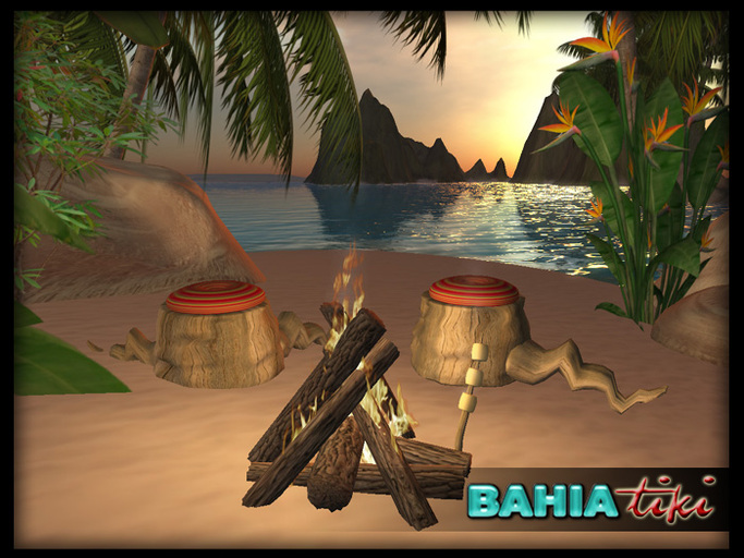 Tiki Tropical Beach Set - Marshmallow Camping Fire
