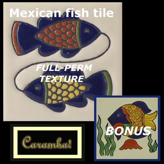 Mexican fish tile - textures