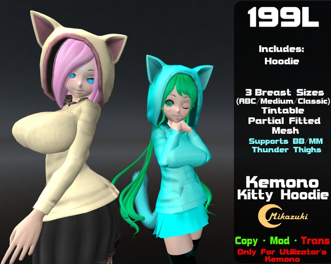 [Mika] Kemono Kitty Hoodie