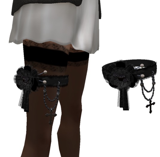 Garter Black Rosa