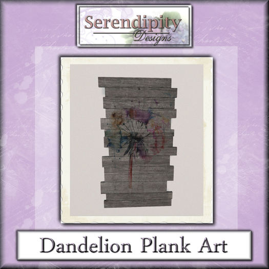 Serendipity Designs -  Dandelion Plank Art  