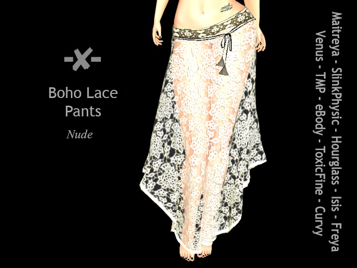 -X- Boho Lace Pants Nude - ADD TO UNPACK