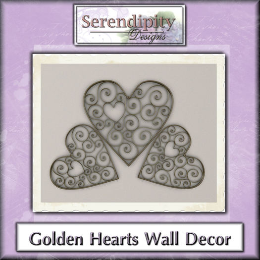 Serendipity Designs - Golden Hearts Wall Decor  