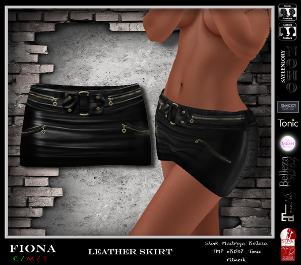 [NOHO] Fiona Leather Skirt [Fitmesh box] black