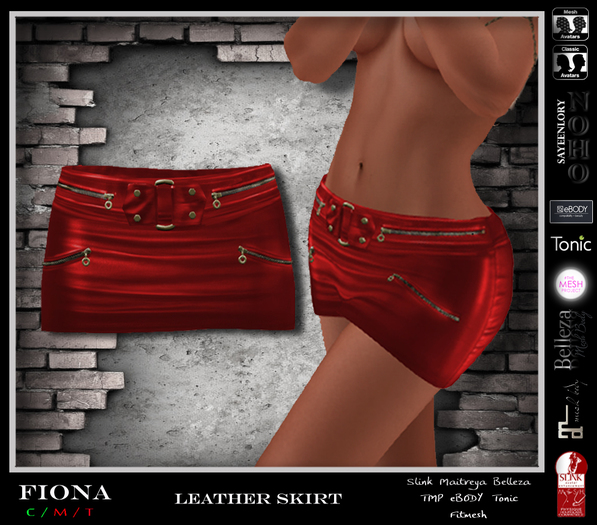 [NOHO] Fiona Leather Skirt [Fitmesh box] red
