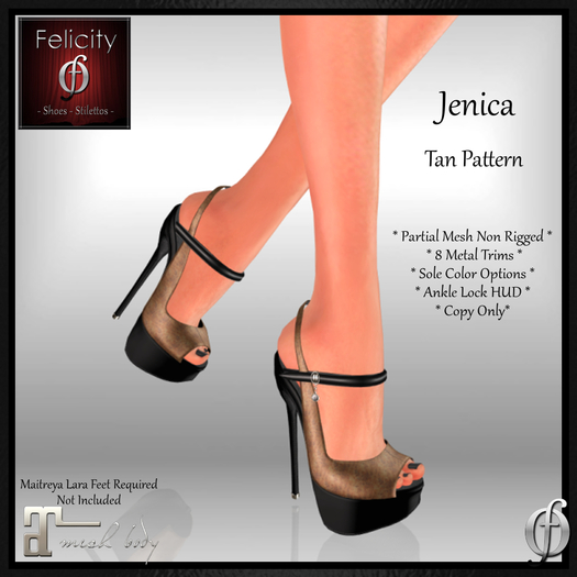SALE *Felicity* Jenica Stilettos - Tan Pattern High Heel Shoes Pumps (8 Metal Trim, Sole Option) for Maitreya