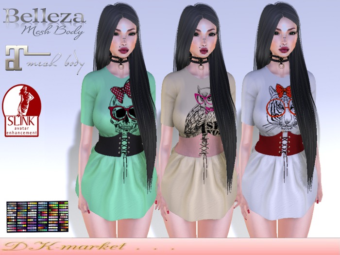 DK:: Belted T-shirt (3 MODELS) Colors HUD