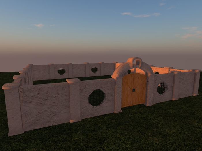 Stucco Stone Fence Kit with Arched Entry 