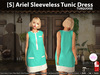 s ariel sleeveless tunic dress turquoise pic