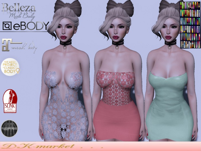 DK:: 3 models - 100 colors tube dress TMP MAITREYA SLINK BELLEZ