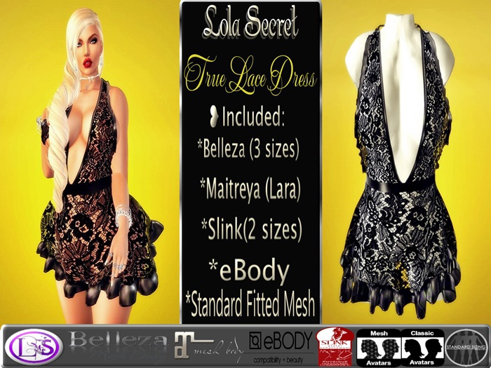 .~LS~TRUE LACE DRESS - BLACK - 3
