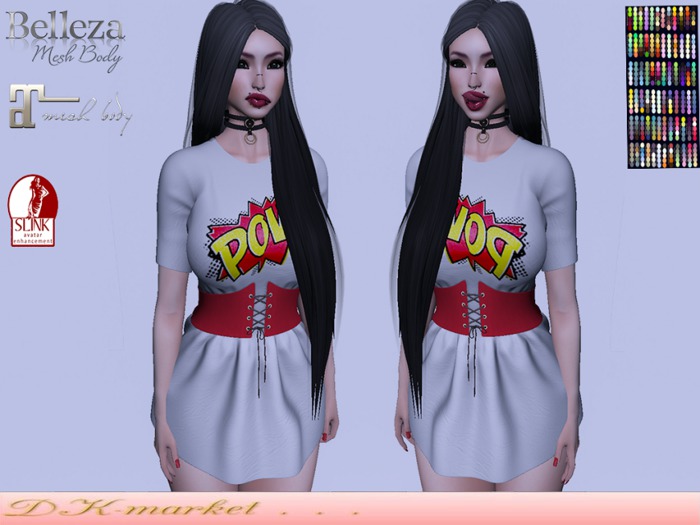 DK:: Belted T-shirt ( POW !!) maitreya slink & belleza