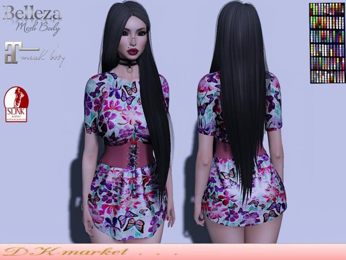DK:: Belted T-shirt (FLOWERS)  maitreya belleza slink