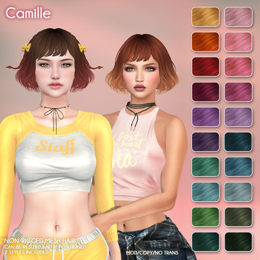 /Wasabi Pills/ Camille Mesh Hair - Fireworks