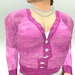 Gpa short sweater pink pale fuschia buttoned 512