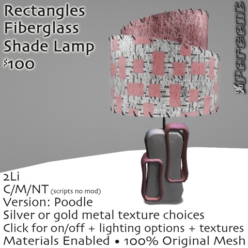 %Rectangle Lamp (Poodle) *MESH* Delivery Box