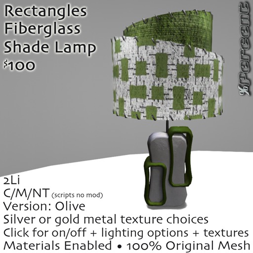 % Rectangle Lamp (olive) *MESH*