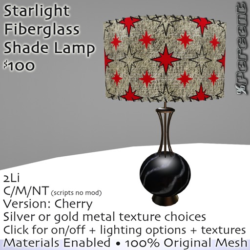 %Starlight Lamp (Cherry) *MESH* Delivery Box