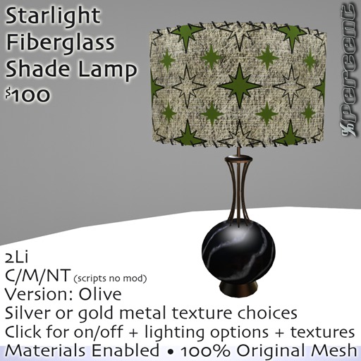 %Starlight Lamp (Olive) *MESH* Delivery Box