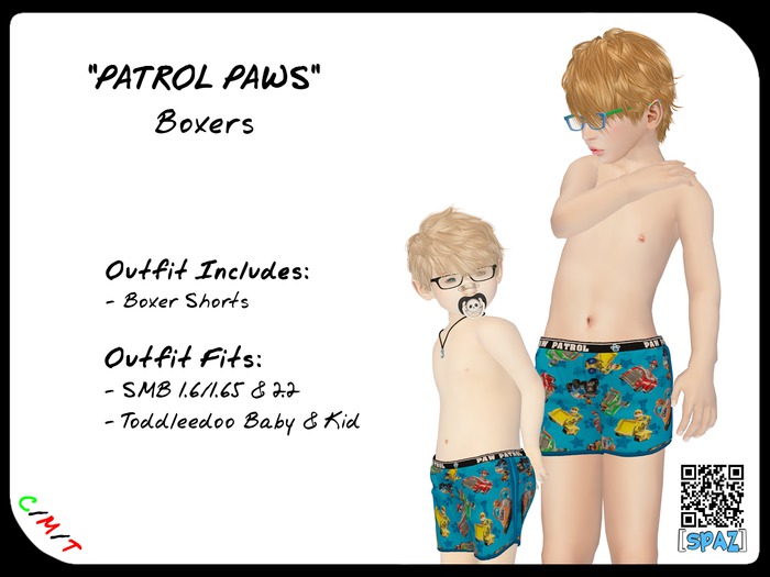 [Spaz] UNPACK HUD - *SMB/TD* Patrol Paws Boxers [ADD ME]