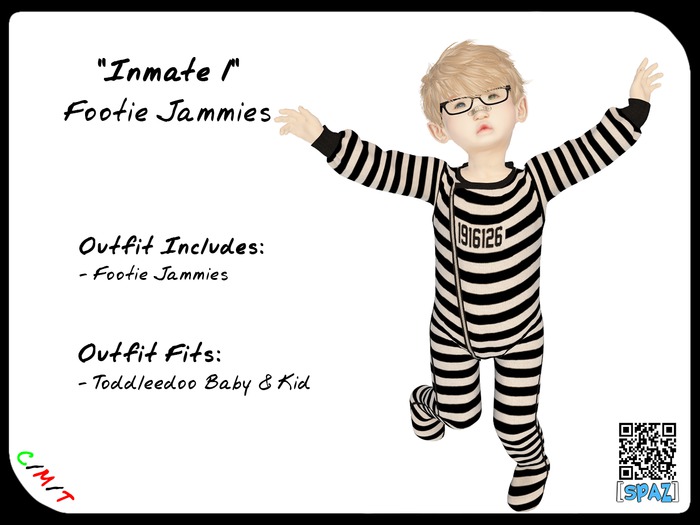 [Spaz] UNPACK HUD - *TD* Inmate 1 Footie Jammies [ADD ME]