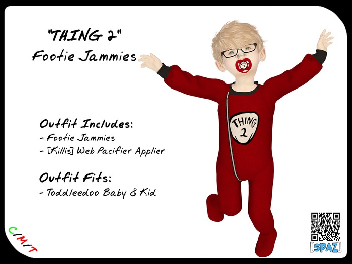 [Spaz] *TD* Footie PJs: Thing 2
