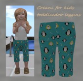 creani toddleedoo kid leggings pingu teal