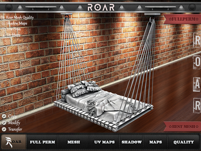 {::ROAR::} Full Perm Mesh Detailed Terrific Suspended Bed