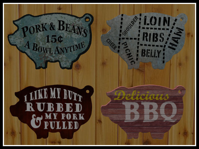 RE Pig Shape Sign Set - Fun Decorations