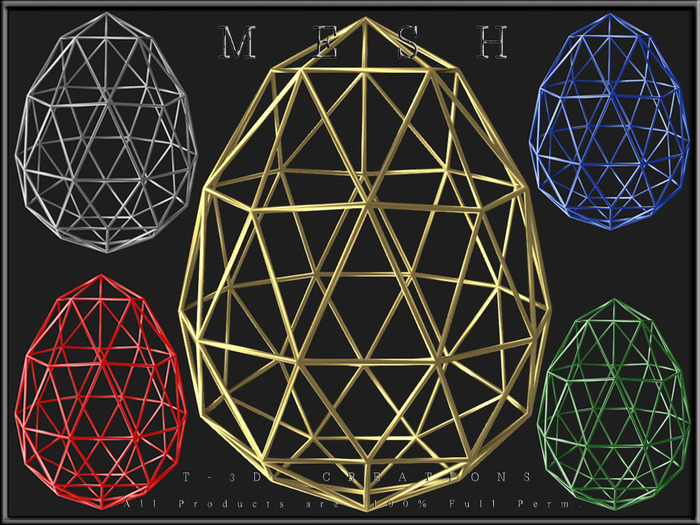 T-3D Creations [ Metal Egg 07 ] MESH - Full Perm