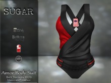 :-:SUGAR:-: Amor Body Suit - {RED}  *Add Me*