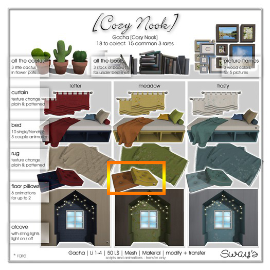 Sway's [Cozy Nook] floor pillows . meadow RARE