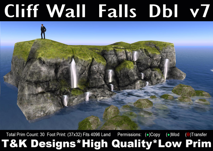 Cliff Wall Falls DBL v7 Mesh(37x32)30PCM799 T&K Designs