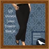 GPA Women's Trousers Tweed Black Jet (ADD TO UNPACK)