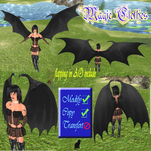 Magic Clothes black vampire wings