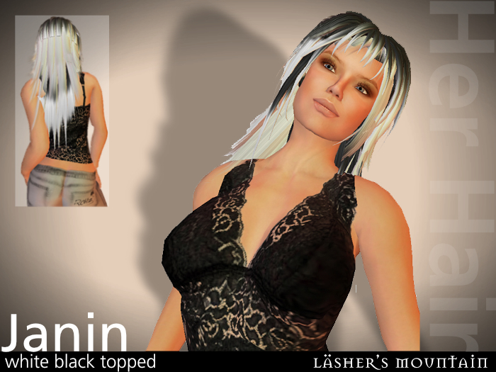 JANIN White (topped black) Long Flexi Hair
