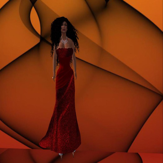 Mesh Evening dress Red (B)