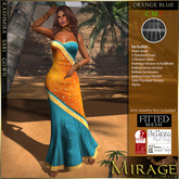 =Mirage= Kashmira Sari Gown - Orange (wear to unpack)