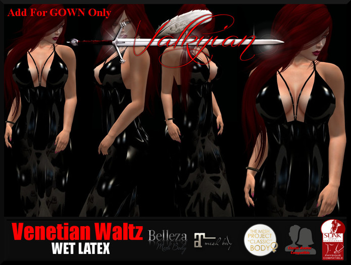 ~Valkyrian~Wet latex (Venetian Waltz) Gown(BOXED)